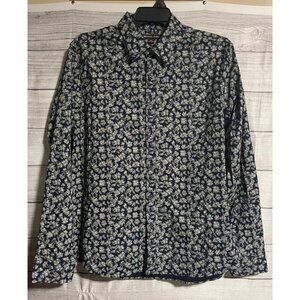 Michael Kors Mens Slim Fit Shirt Size XL Floral Print Long Sleeve Button Up